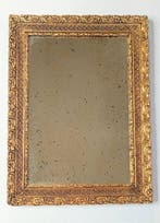 Spiegel - Hout, Goud, Glas - H : 39,5 cm