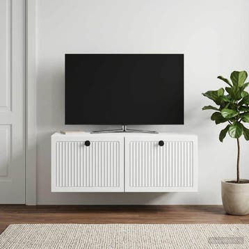 vidaXL Wandmontage TV-kast Wit 78,5 x 41 x 30 cm Bewerkt, Huis en Inrichting, Verzenden, Nieuw