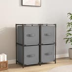 vidaXL Opbergkast met 4 stoffen manden 63x30x71 cm staal, Huis en Inrichting, Kasten | Overige, Verzenden, Nieuw