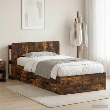 vidaXL Bedframe met opbergruimte en hoofdbord met lade, Verzenden, Nieuw