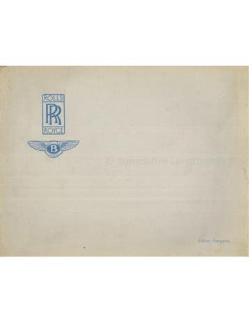1968 ROLLS ROYCE | BENTLEY PROGRAMMA BROCHURE FRANS