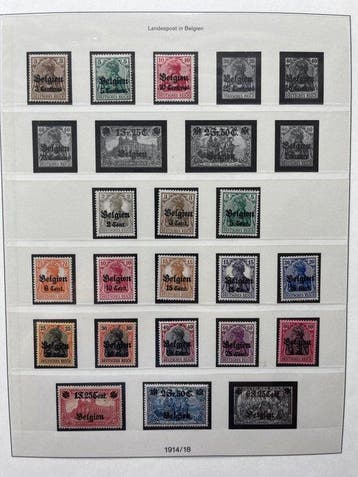 Duitse Bezetting 1914/1948 - Verzameling in een Lindner, Gestempeld