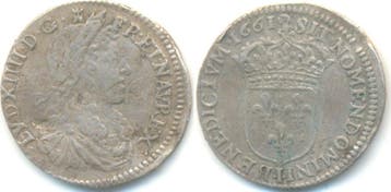 1/12 Ecu 1661 Limoges Frankreich: Ludwig Xiv, 1643-1715:, Verzenden