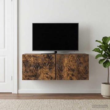 vidaXL Wandmontage TV-kast 98 x 41 x 30 cm Gerookt eiken, Huis en Inrichting, Verzenden, Nieuw