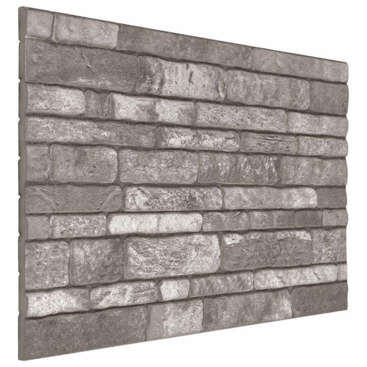 vidaXL Wandpanelen 10 pcs Donkergrijs 100 x 50 cm EPS-schuim, Bricolage & Construction, Plaques & Panneaux, Envoi