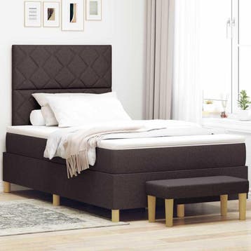 vidaXL Boxspring bed met hoofdeinde Donkerbruin 190 x 120 cm, Huis en Inrichting, Slaapkamer | Bedden, Verzenden, Nieuw