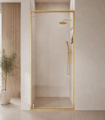 Douchewand Seattle 90 x 190 cm Goud – Transparant 8 mm, Verzenden, Nieuw