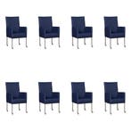 Set van 8 Leren eetkamerstoelen Spark - Toledo Kobalt, Ophalen of Verzenden