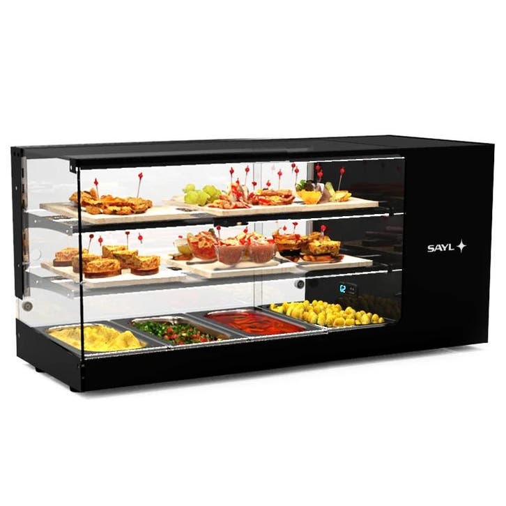 Tapasvitrine | LOGIC | Zwart | 4x 1/3 GN | +2°C/+6°C |, Zakelijke goederen, Horeca | Keukenapparatuur, Nieuw in verpakking, Verzenden