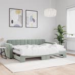 vidaXL Slaapbank onderschuifbed matrassen 80x200 cm fluweel, Verzenden, Nieuw