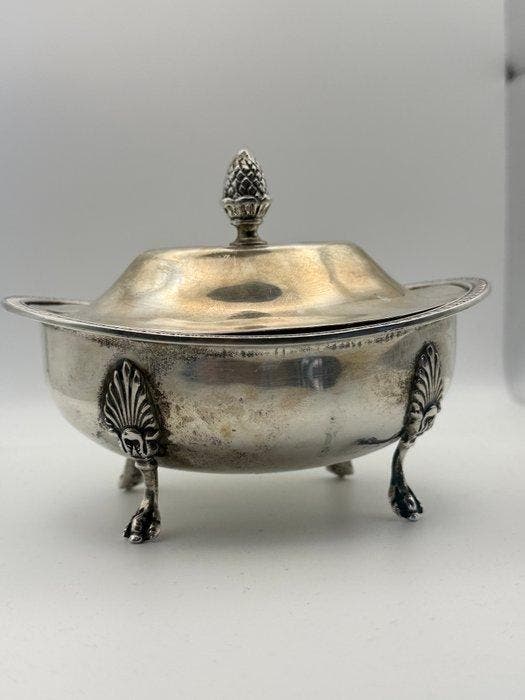 Ensemble sucre et crème (3) - Argent 800 - Sucrier en forme, Antiquités & Art, Antiquités | Argent & Or