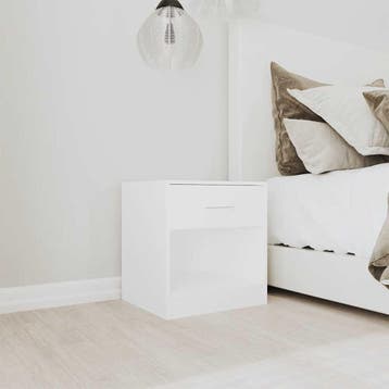 vidaXL Nachtkastje met 1 lade wit 2 st, Huis en Inrichting, Verzenden, Nieuw