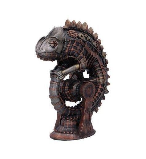 Beeldje - Bronze Mechanical Chameleon Steampunk Lizard, Antiek en Kunst, Kunst | Designobjecten