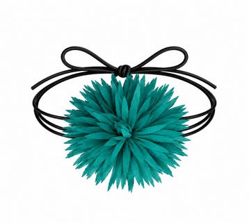 Haarband met Puntige Bloem - Veter Striklint - Groen