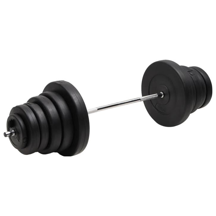 vidaXL Halter met gewichten 90 kg, Sports & Fitness, Équipement de fitness, Envoi