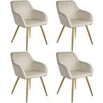 tectake Eetkamerstoel Marilyn fluweellook, gouden poten - cr, Huis en Inrichting, Stoelen, Verzenden, Nieuw