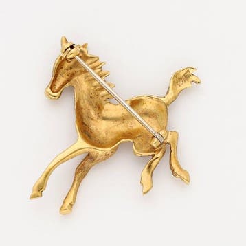 Broche - 18 carats Or jaune - Broche de cheval