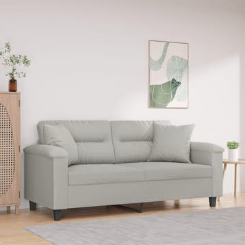 vidaXL Tweezitsbank met kussens 140 cm microvezelstof, Verzenden, Nieuw