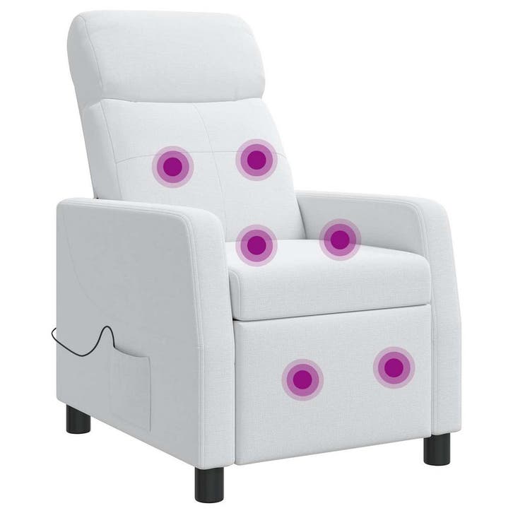 vidaXL Massage Relaxstoel Wit Stof, Maison & Meubles, Fauteuils, Envoi