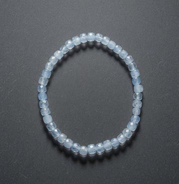Armband Aquamarijn. Facetparels in kubusvorm. Natuurlijke, Verzamelen