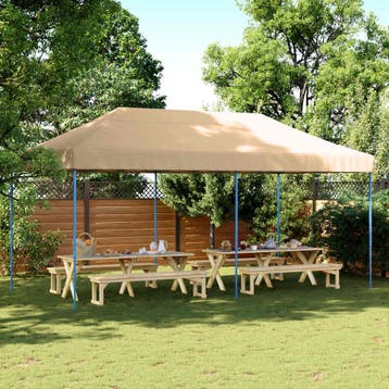 vidaXL Partytent Beige 292 x 580 x 315 cm Oxford Stof, Verzenden, Nieuw