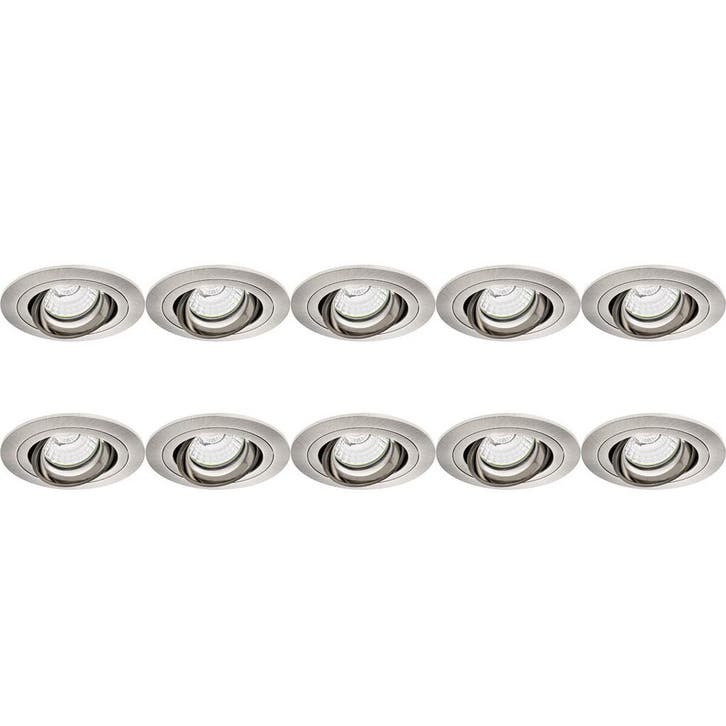 Spot Armatuur 10 Pack - Pragmi Alpin Pro Rond - GU10 Fitting, Huis en Inrichting, Lampen | Overige, Nieuw, Verzenden