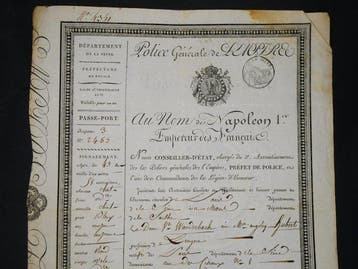 [Napoléon Bonaparte] - Passeport sous lEmpire - 1809