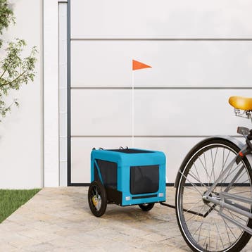 vidaXL Hondenfietstrailer oxford stof en ijzer blauw en, Verzenden, Nieuw