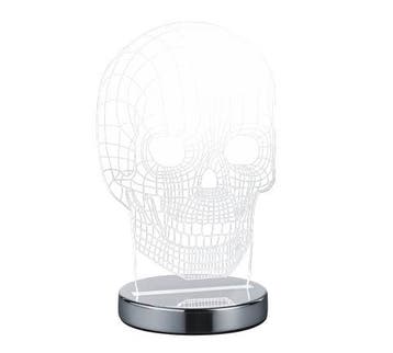 Trio SKULL tafellamp | LED | chroom met transparant | 14,5 x, Huis en Inrichting, Verzenden, Nieuw