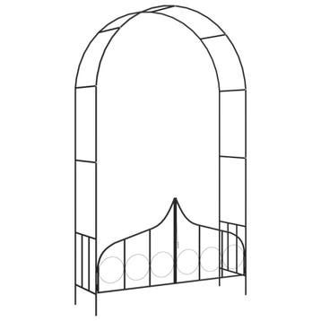 vidaXL Tuinboog met hek 138x40x238 cm ijzer zwart, Verzenden, Nieuw