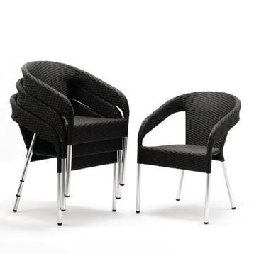Stoelen | Polyrotan/Aluminium | Charcoal | Grijze Poten |, Verzenden, Nieuw in verpakking