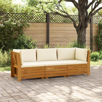 vidaXL 3 st Buiten bank set Massief Acacia Hout Bruin, Tuin en Terras, Verzenden, Nieuw