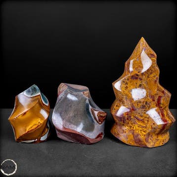 Polychrom-Jaspis Vlammen Set – 3-delige verzamel- en, Verzamelen