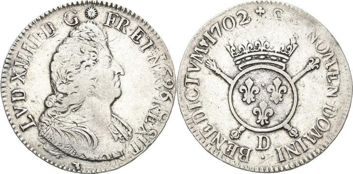 Écu aux insignes 1702, Frankreich Ludwig Xiv 1643-1715, Timbres & Monnaies, Monnaies | Europe | Monnaies non-euro, Envoi