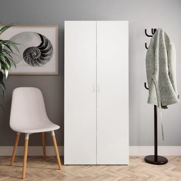 vidaXL Schoenenkast 80x35,5x180 cm bewerkt hout wit, Verzenden, Nieuw