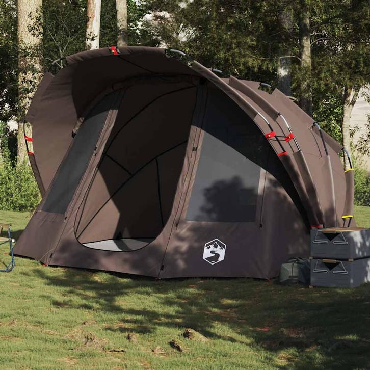 vidaXL Vistent 5-persoons waterdicht bruin, Caravanes & Camping, Tentes, Envoi
