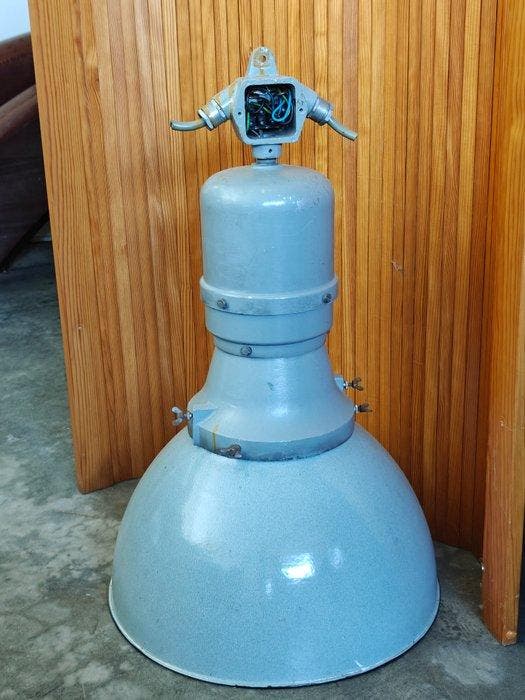 Plafondlamp - Metaal, Emaille - Industriële hanglamp, Antiquités & Art, Antiquités | Assiettes décoratives & Carrelages