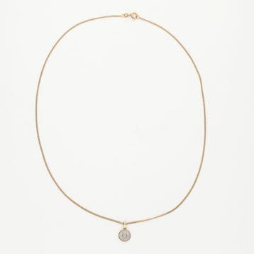 Ketting met hanger - 14 karaat Geel goud Diamant