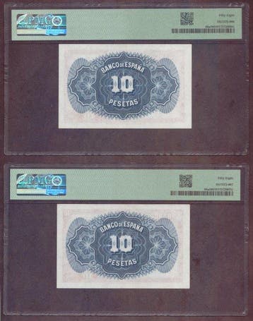 Spanje. - 2 x 10 Pesetas - 1935 ND (1936) - Pick 86a (Zonder