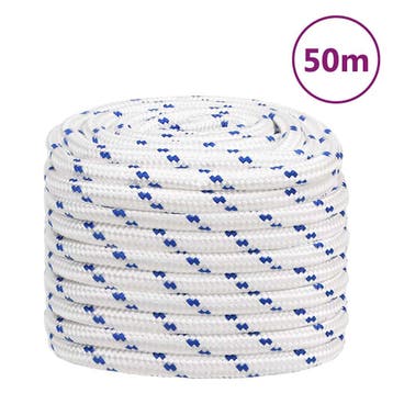 vidaXL Boot touw 20 mm 50 m polypropyleen wit, Verzenden, Nieuw