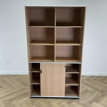 hoge schoolkast vv 8 legborden (hxbxd) 193x110x46 cm, beuken, Gebruikt