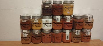 Werkgereedschap - Pigmenten, set van 17 potten