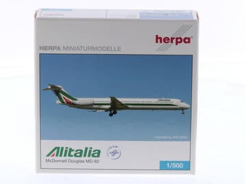 Schaal 1:500 Herpa 505154 McDonnell Douglas MD-82 Alitali..., Ophalen of Verzenden