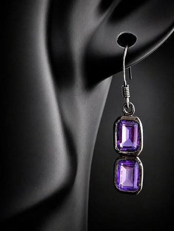 Amethist - Zilver - Oorbellen - Royal Purple