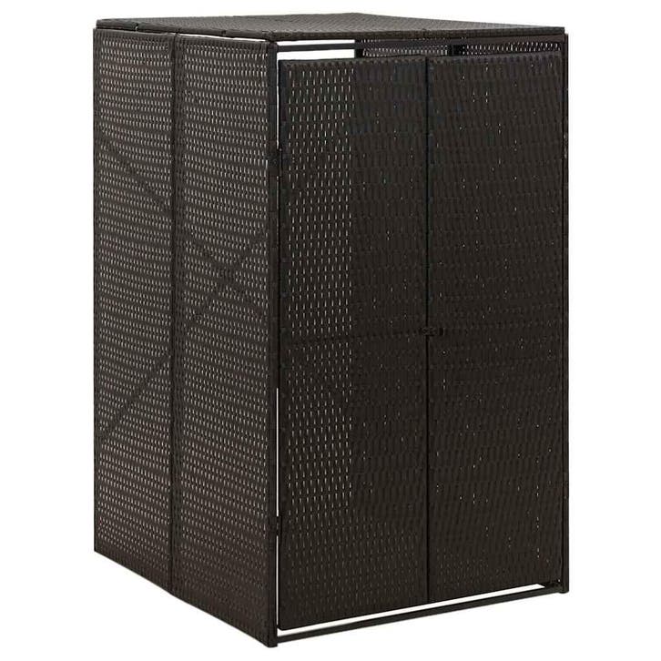 vidaXL Containerberging enkel 70x80x117 cm poly rattan zwart, Bricolage & Construction, Conteneurs, Envoi