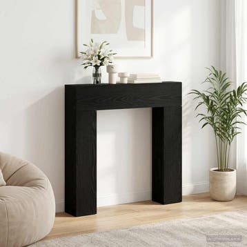 vidaXL Haardombouw Zwart eiken 102 x 18 x 100,5 cm Bewerkt, Verzenden
