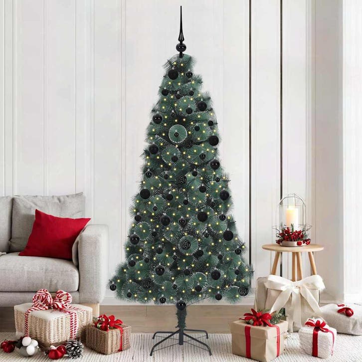 vidaXL Kunstmatige Voorverlichte Kerstboom met Ballenset, Diversen, Kerst, Nieuw, Verzenden