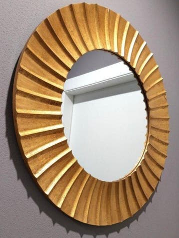Zara Home - Miroir mural- Panorama - Bois doré, Agglomérat, Antiquités & Art