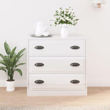 vidaXL Dressoir 70x35x67,5 cm bewerkt hout hoogglans wit, Verzenden