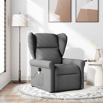 vidaXL Massagestoel Donkergrijze Stof, Verzenden, Nieuw